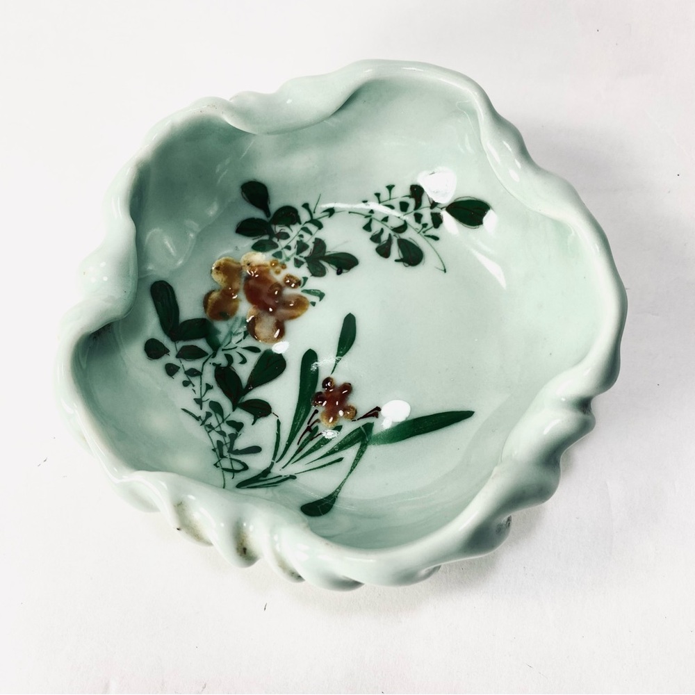 🎉LAST CALL🎉 Vintage Celadon Green Glazed Porcelain Bowl Asian Brush Washer  Dish